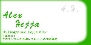 alex hejja business card